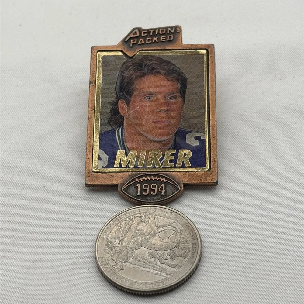 Action Packed Rick Mirer Seattle Seahawks NFL Football Player Lapel Hat Pin